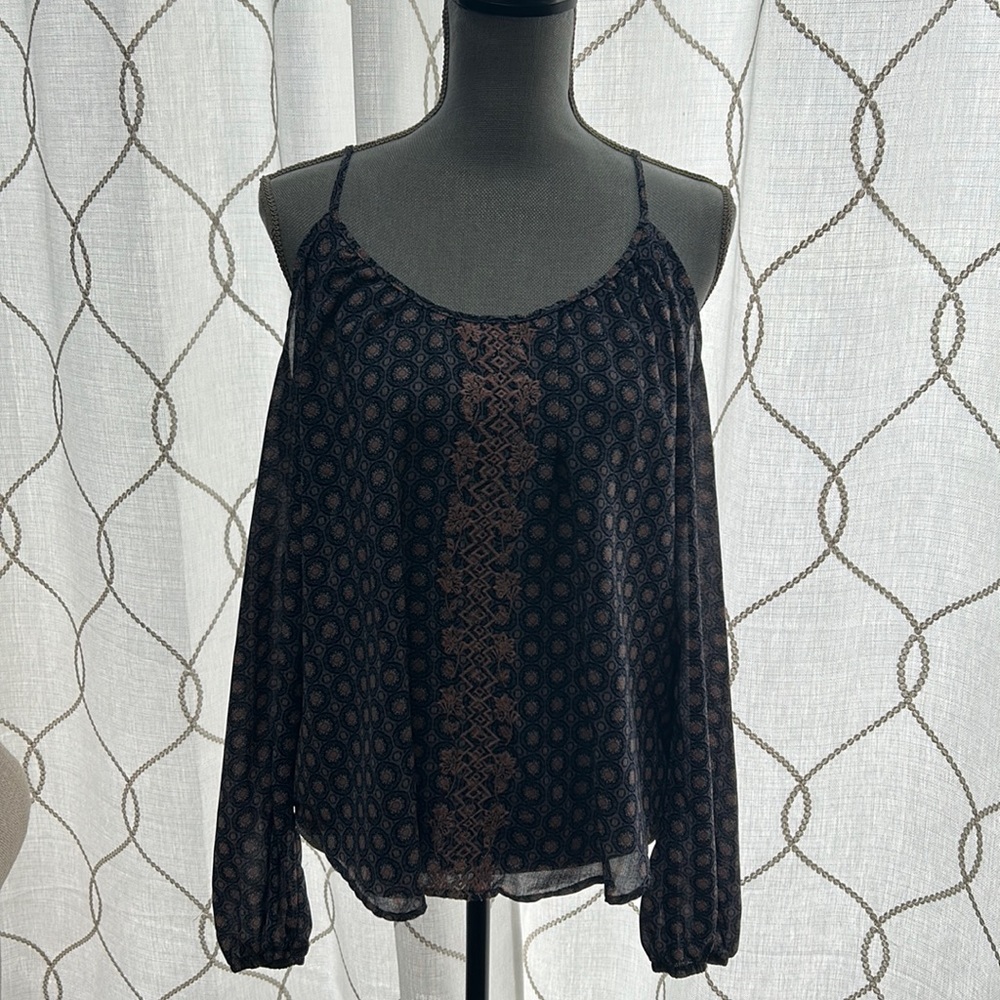 Purple and pink sheer blouse